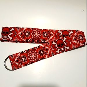 Skulls and Fire Fabric Belt